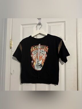 Organic Generation Nashville Music City Graphic Crop Tee  Size S